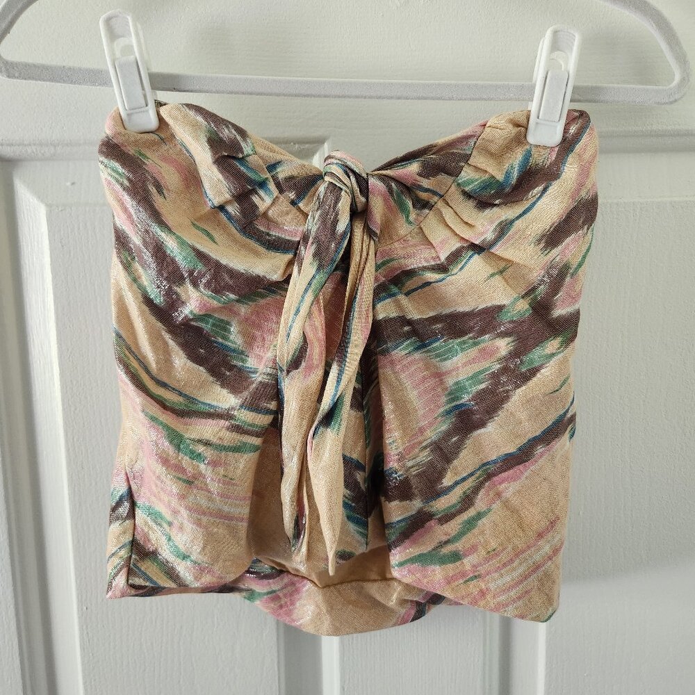 Free People FP One Metallic Tie Front Tube Top - Size S